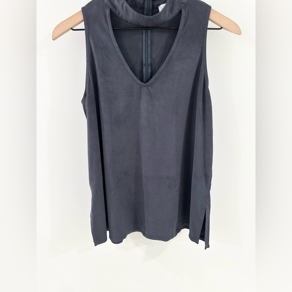 Veronica M Suede Choker Neck Tank Navy Size Medium - Picture 4 of 6